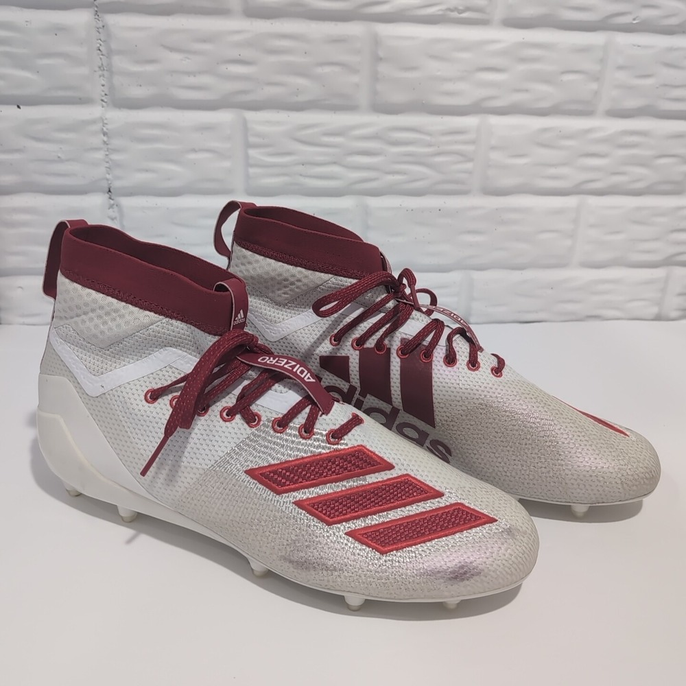 Adidas Adizero 8.0 Football Cleats White Maroon D97031 Mens Size 14